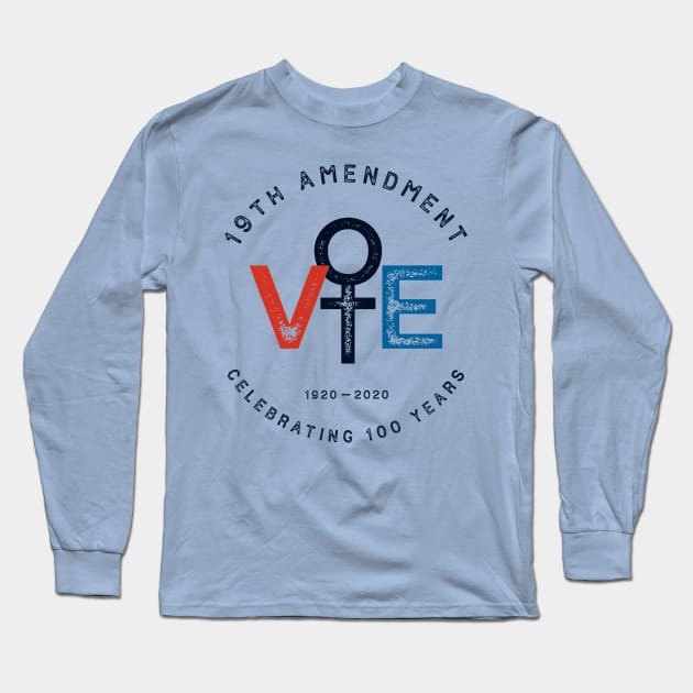 19th Amendment Centennial Logo - Votes Women Suffrage Design Long Sleeve T-Shirt by Forest & Outlaw